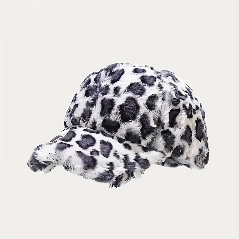 Leopard & Zebra Print Fleece Baseball Cap