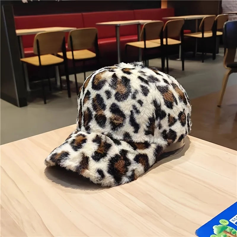 Leopard & Zebra Print Fleece Baseball Cap