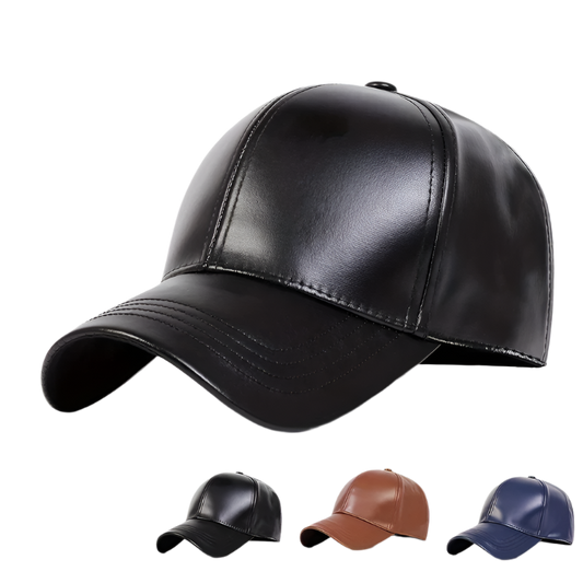 PU Leather Solid Color Baseball Cap