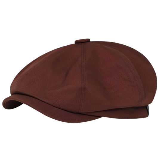 Men's Retro Newsboy Twill Cotton 8-Panel Cap