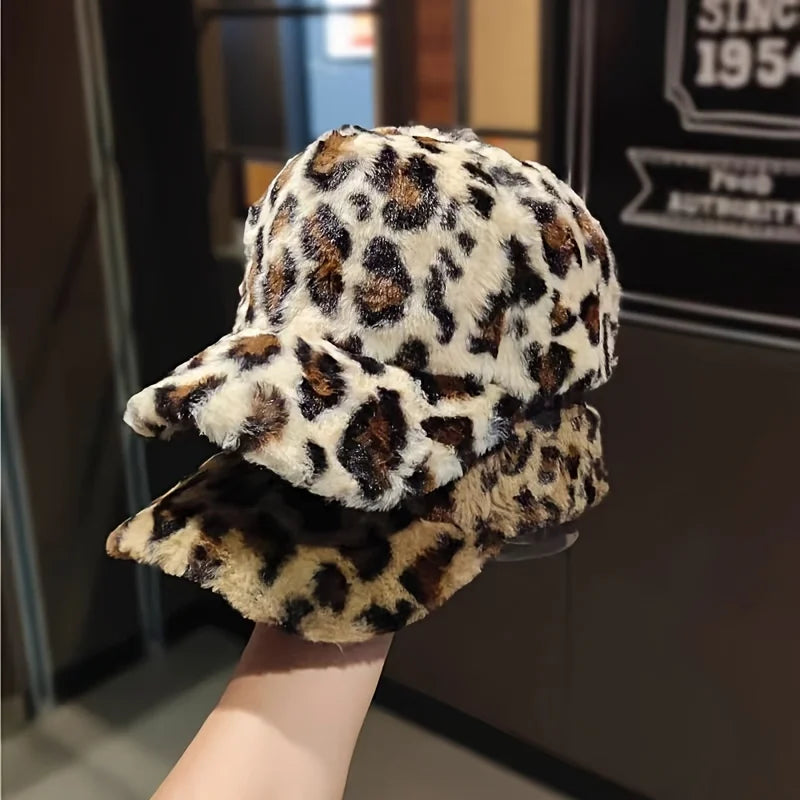 Leopard & Zebra Print Fleece Baseball Cap