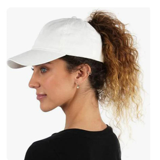 High Ponytail Snapback Cap