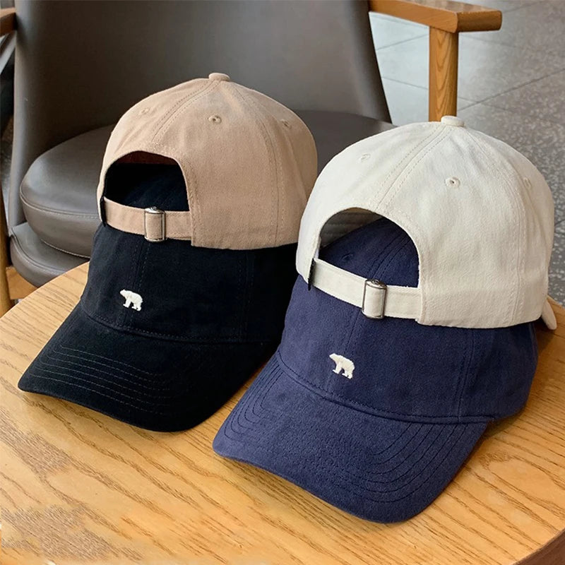 Bear Embroidery Baseball Cap Men