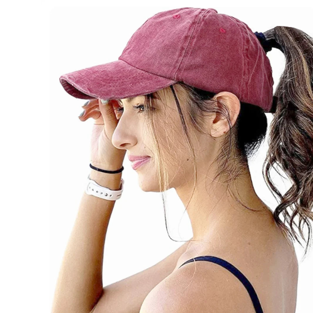 High Ponytail Snapback Cap